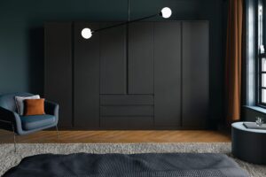 black fitted wardrobes