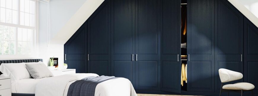 navy blue fitted wardrobes