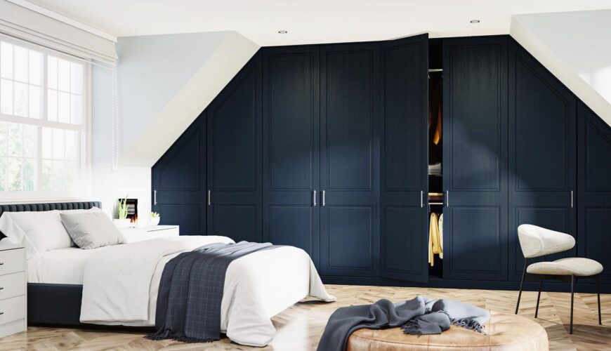 navy blue fitted wardrobes