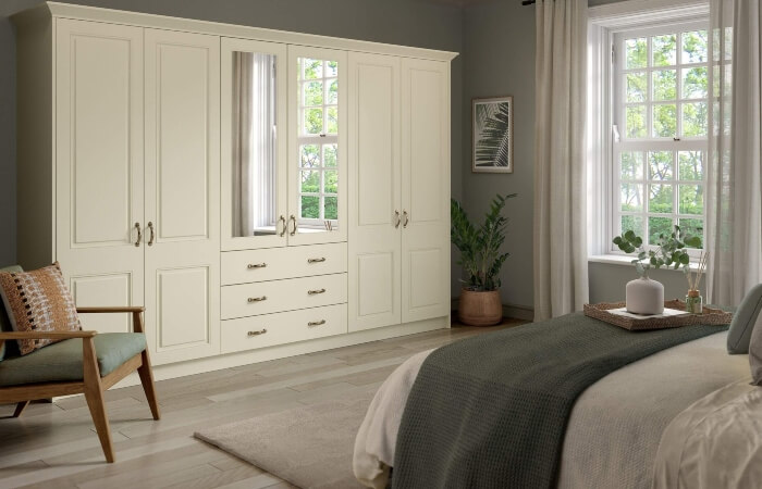 cream coloured wardrobes