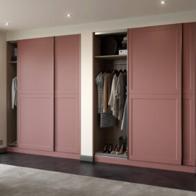 red fitted wardrobes