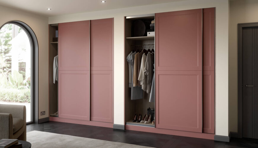 red fitted wardrobes