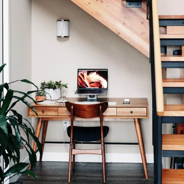 bespoke home office under the stairs
