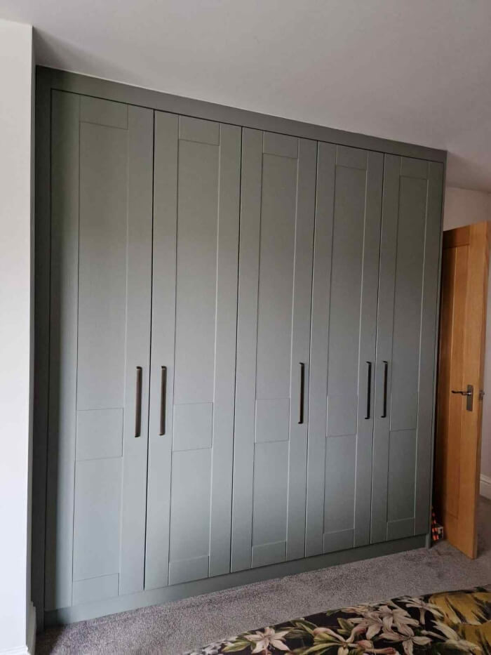 sage green fitted wardrobes