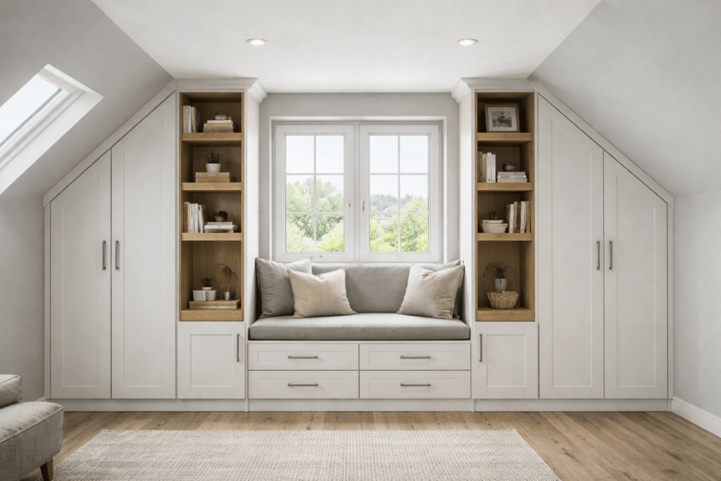 white attic storage ideas