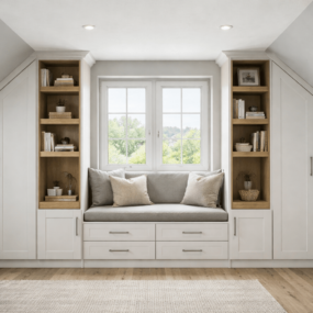 white attic storage ideas