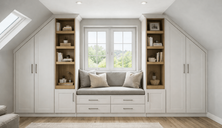white attic storage ideas